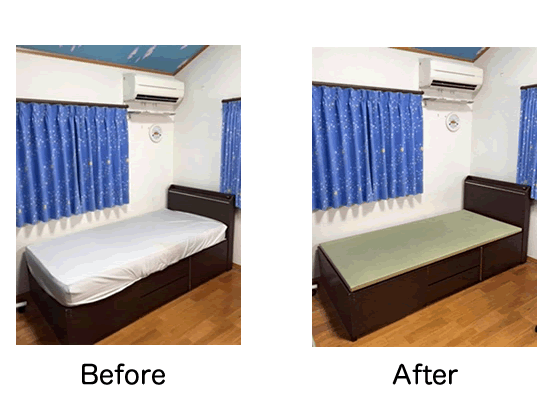 Tatami bed before after