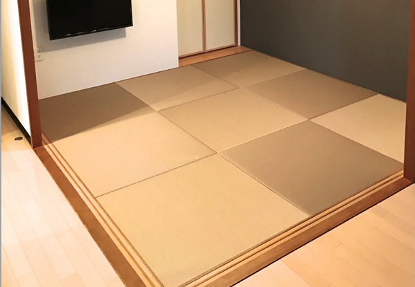 大阪のマンションの和室をヘリなし畳にしました