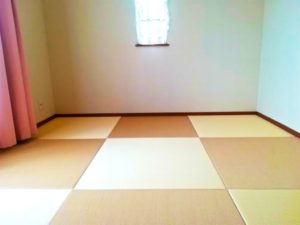 清流（和紙表）10乳白色と15白茶色を組み合わせた2色使った畳部屋_神奈川県横浜市
