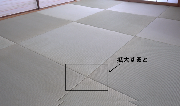 琉球畳が 濃い色と薄い色の2色に見える理由