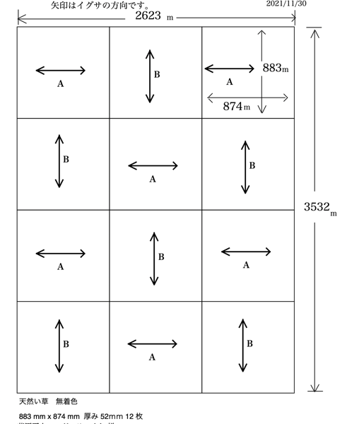 琉球畳の配置図