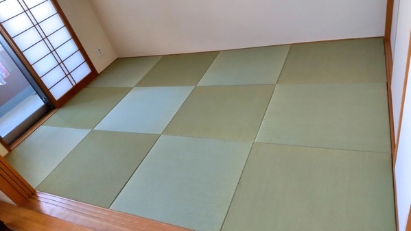 和室の畳を琉球畳に入替え