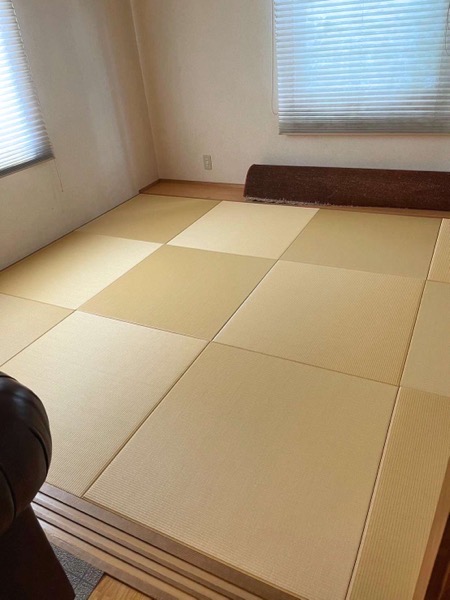 和室の琉球畳が設置完了