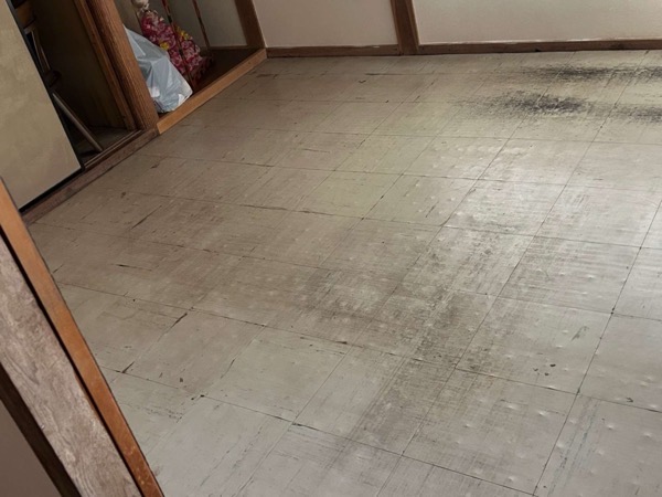 畳を敷く前のビニールの床