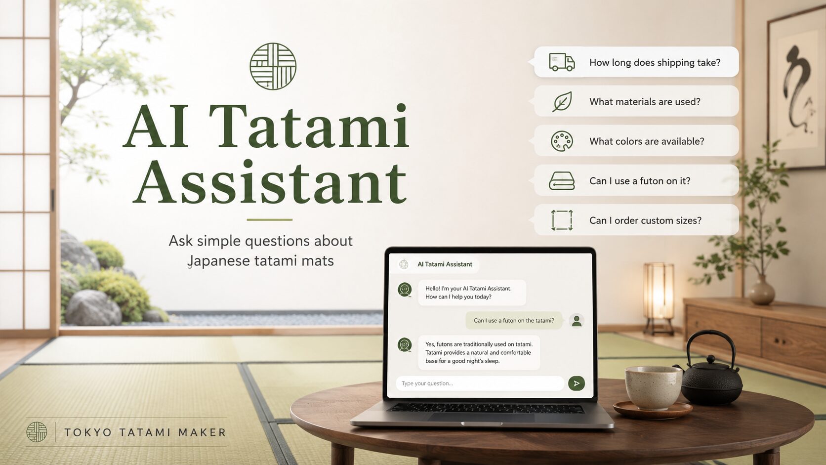 畳選びの疑問に答える「AI Tatami Assistant」を公開しました